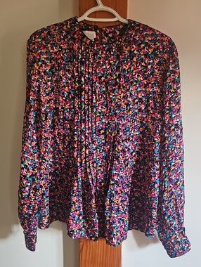Multi Pleated Silk Blouse